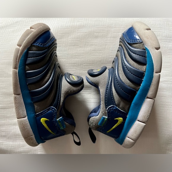 KIDS' DYNAMO FREE TRAINER IN PEWTER/ GREEN/ NAVY - Picture 6 of 7